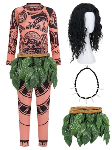RAAIBB Halloween Kostüm Set für Ozean Kostüm Herren Erwachsenenkostüm mit bedruckten Tattoos Gürtel mit künstlichen Blättern Süßes Zubehör für Halloween Kostüm Cosplay RA065XXL, schwarz / rot, RAAIBB Halloween Kostüm Set für Ozean Kostüm Herren Erwachsenenkostüm mit bedruckten Tattoos Gürtel mit künstlichen Blättern Süßes Zubehör für Halloween Kostüm Cosplay RA065XXL, schwarz / rot, von RAAIBB
