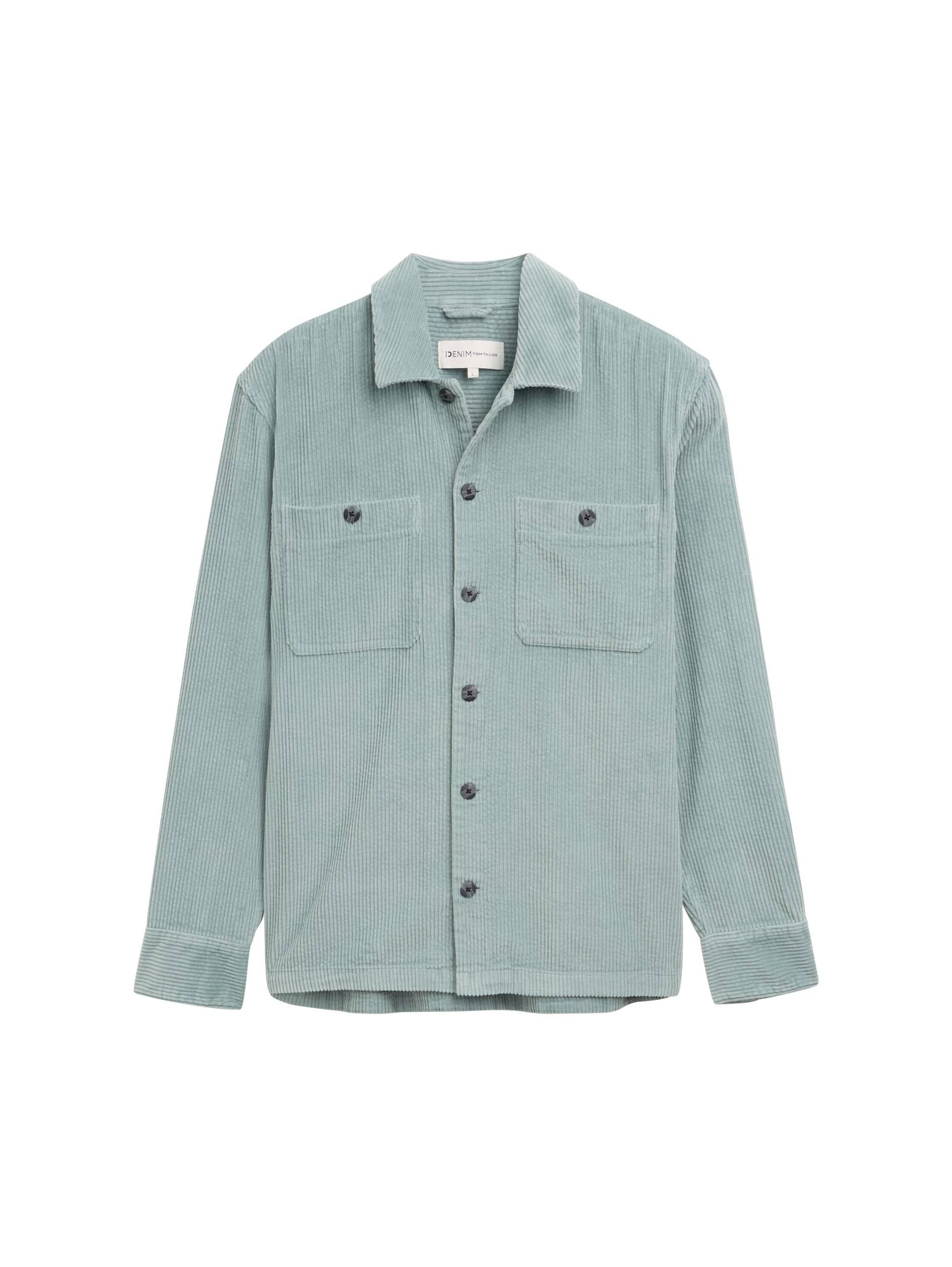Denim Tom Tailor - Relaxed Cord Overshirt light grey mint - Gr. - XL von Denim Tom Tailor