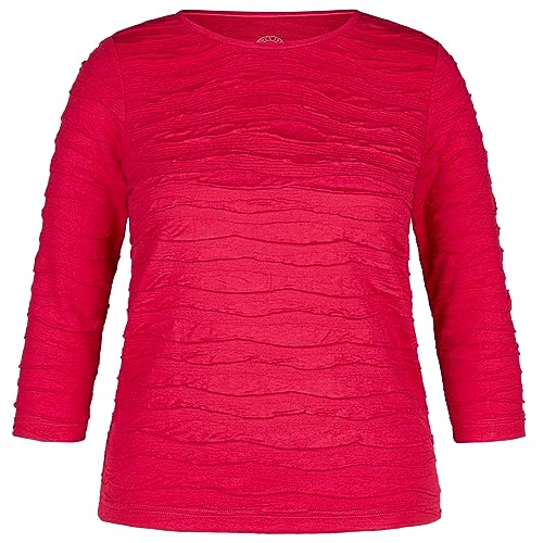 Rabe Damen Shirt im Crinkle-Design Hibiskus rot - 48 von Rabe