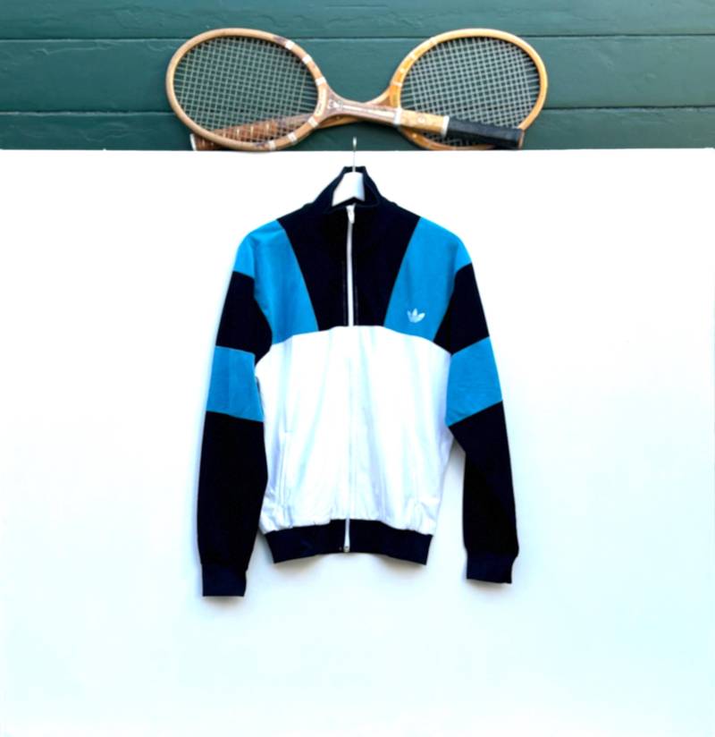 Adidas Atp Tour Navy/Blau Velours Trainingsjacke. Gr. M. Usa von RACQUETSOCIETY