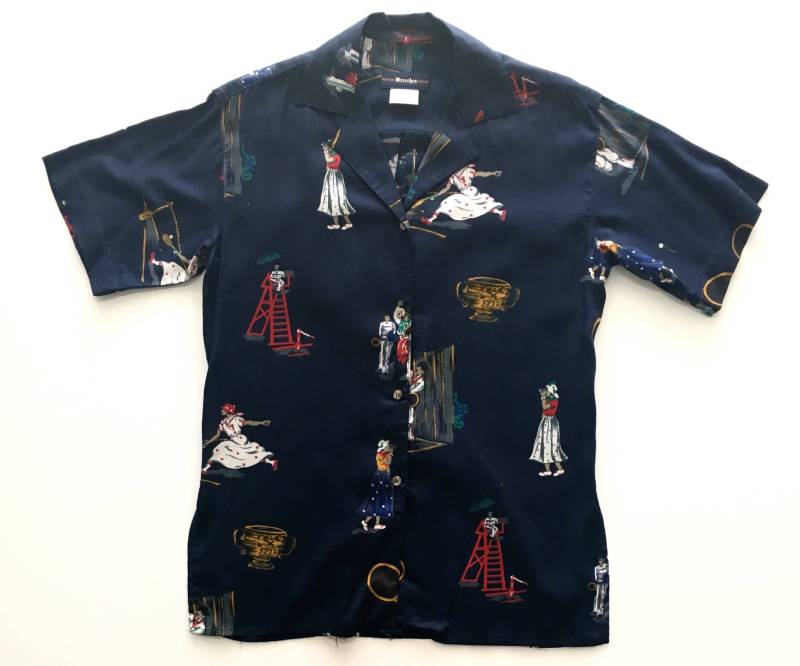 Breeches Viskose Vintage Tennis Resort Shirt. Sz 8. Usa von RACQUETSOCIETY