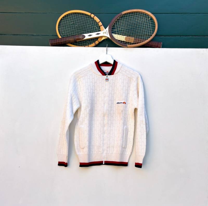 Ellesse Strickjacke Mit Zopfmuster Und Reißverschluss. Gr. M. Italy von RACQUETSOCIETY