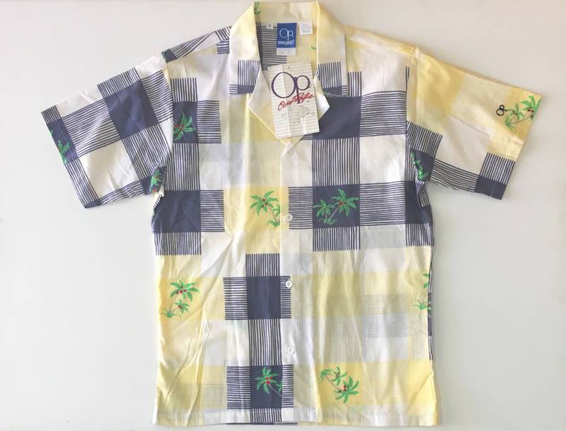 Op "Ocean Pacific' Palm Tree Kurzarm Hemd Zuknöpfen. Sz S. Usa. Maschinen Und Geräte von RACQUETSOCIETY