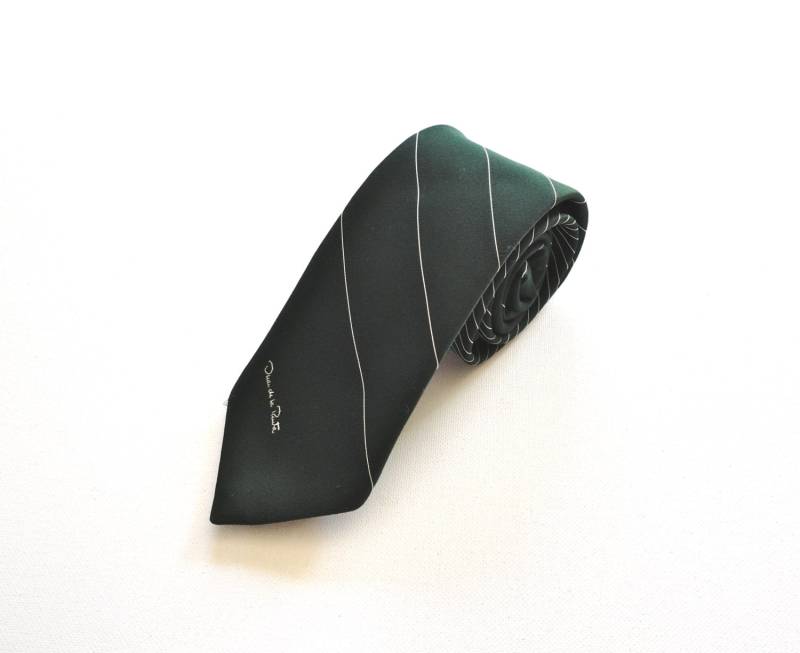 Oscar De La Renta Grüne Nadelstreifen Krawatte von RACQUETSOCIETY