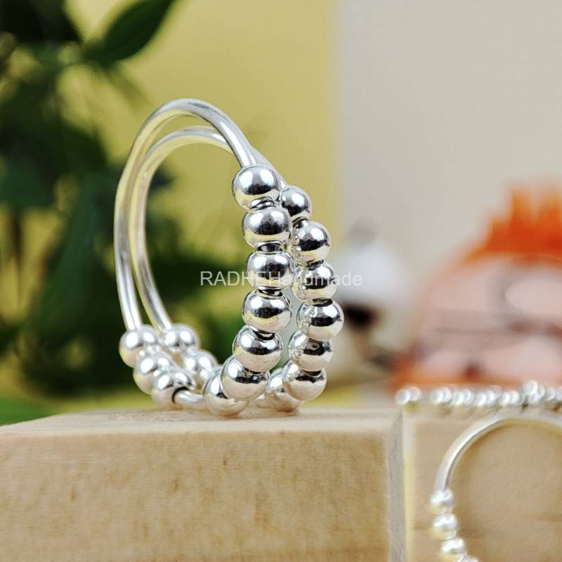 Silberringe Für Frauen Meditation Anti - Angst Ring Fidget Spinner Splitterring 925 Sterling Silber von RADHEHandmade