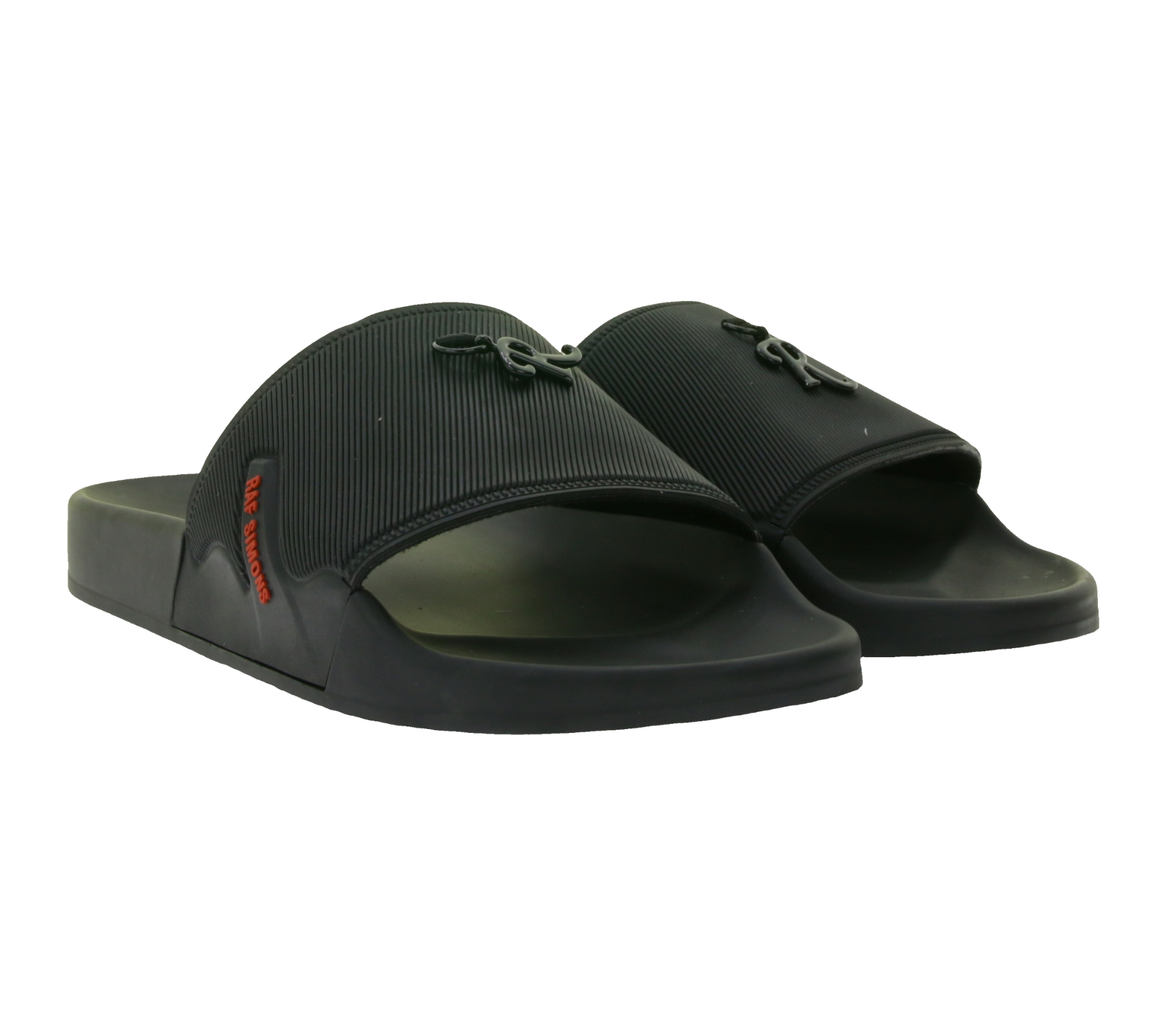 RAF SIMONS Astra Slides Slip-On Latschen mit Logo-Details Sommer-Schuhe Schwarz von RAF SIMONS