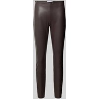 Raffaello Rossi Skinny Fit Hose in Leder-Optik Modell 'RESA' in Dunkelbraun, Größe 40 von RAFFAELLO ROSSI