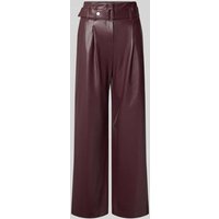 Raffaello Rossi Straight Leg Hose in Leder-Optik Modell 'NICOLE' in Bordeaux, Größe 40 von RAFFAELLO ROSSI