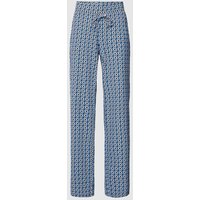 Raffaello Rossi Straight Leg Hose mit Allover-Muster Modell 'CANDICE' in Blau, Größe 36 von RAFFAELLO ROSSI