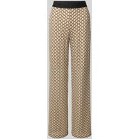 Raffaello Rossi Straight Leg Stoffhose mit elastischem Label-Bund Modell 'ELAINE' in Beige, Größe 36 von RAFFAELLO ROSSI