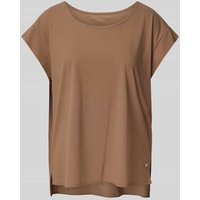 Raffaello Rossi T-Shirt mit Rundhalsausschnitt Modell 'GRIT' in Mittelbraun, Größe 38 von RAFFAELLO ROSSI
