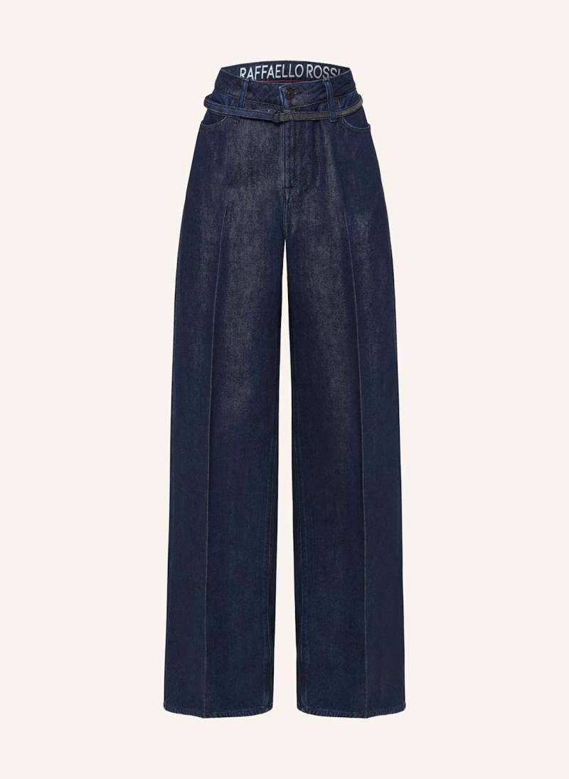 Raffaello Rossi Wide Leg Jeans Sventy B Mit Schmucksteinen blau von RAFFAELLO ROSSI