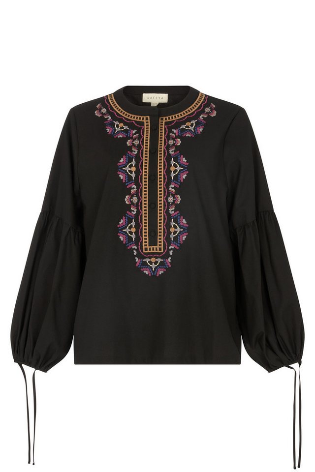 RAFFYA Hemdbluse Anai Half Placket Embroidered Blouse Damen von RAFFYA