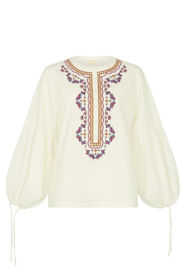 RAFFYA Hemdbluse Anai Half Placket Embroidered Blouse Damen von RAFFYA
