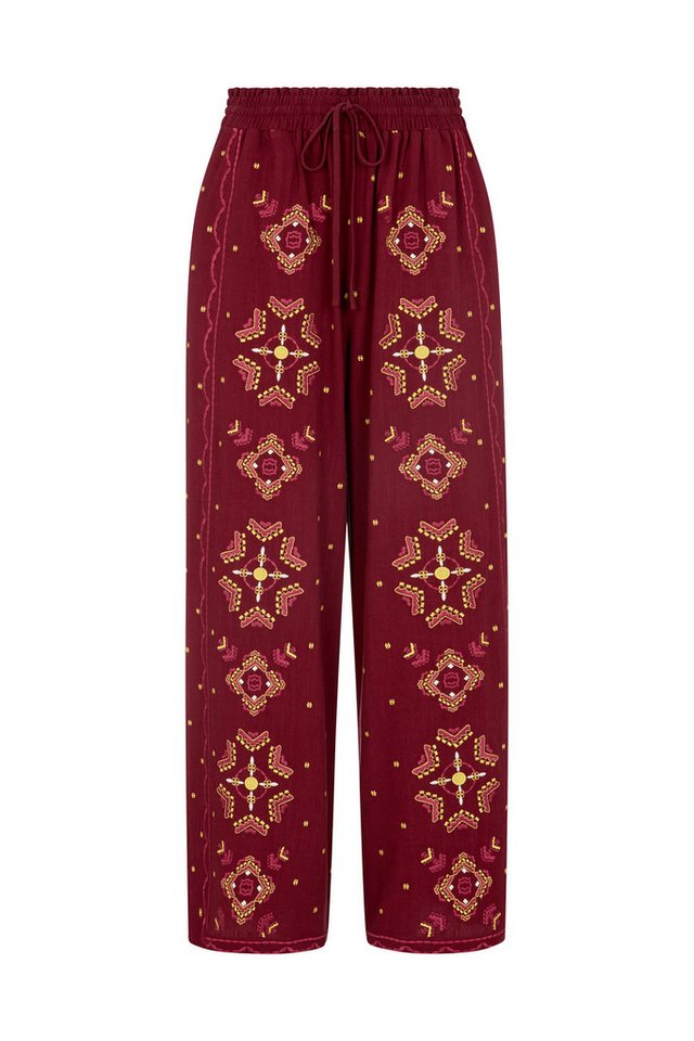 RAFFYA Jerseyhose Penny Wide Leg Embroidered Trouser Damen von RAFFYA