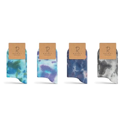 RAFRAY Socken - Bunte Sportsocken - Farbe Sneakersocken in Geschenkbox - Premium Baumwolle - 4 Paar - Größe 36-40 von RAFRAY