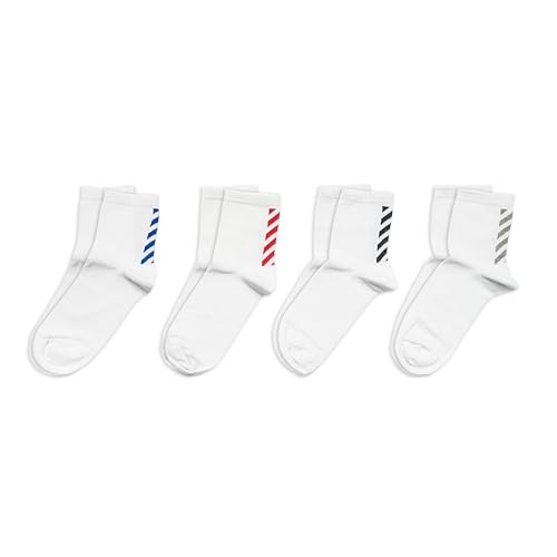 RAFRAY Socken - Sportsocken Weiß - Streifen - Sneakersocken in Geschenkbox - Premium Baumwolle - 4 Paar - Größe 40-44 von RAFRAY
