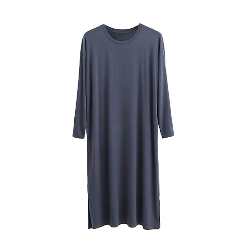 Langärmelige Nachthemden für Herren, Herren Ultra Soft Modal Pyjamas Nachthemd Loose Fit Nachthemd L-3XL,Iron Gray,XXL Langärmelige Nachthemden für Herren, Herren Ultra Soft Modal Pyjamas Nachthemd Loose Fit Nachthemd L-3XL,Iron Gray,XXL von RAFYZY