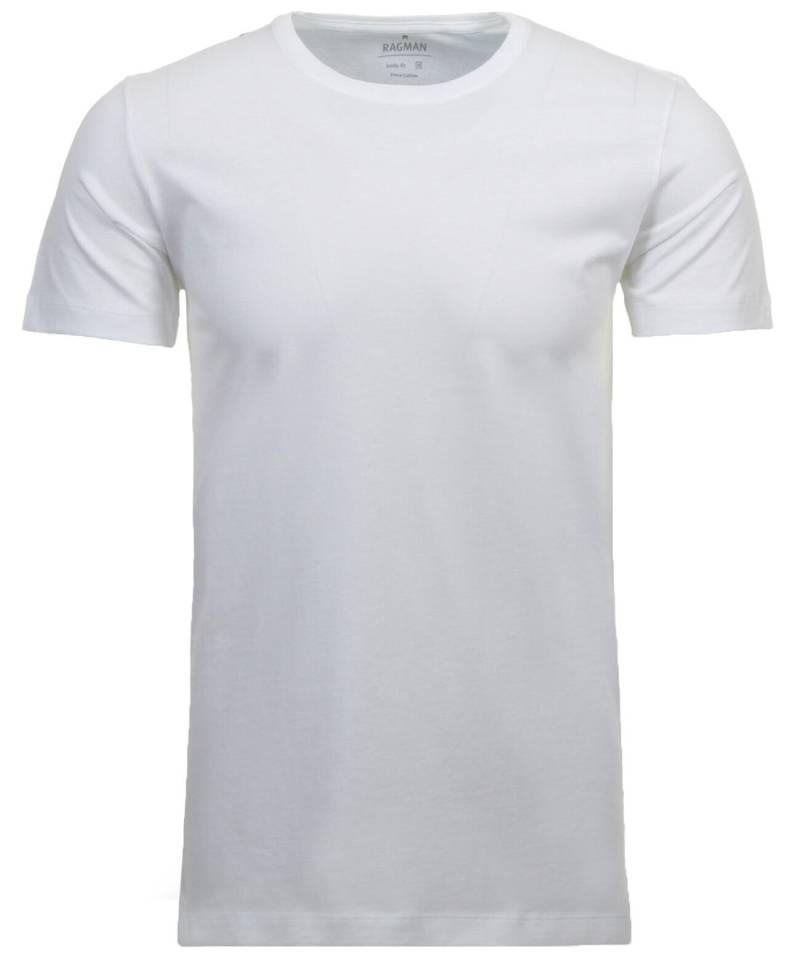 RAGMAN - 2 T-Shirt Doppelpack Bodyfit mit Rundhals weiss - Gr. - S von RAGMAN