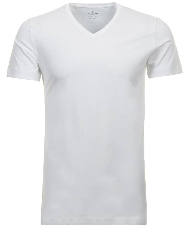 RAGMAN - 2 T-Shirt Doppelpack Bodyfit mit V-Ausschnitt weiss - Gr. - 3XL von RAGMAN