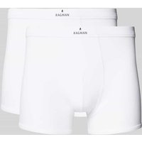 RAGMAN Boxershorts mit Label-Print Modell 'PIMA' in Weiss, Größe M von RAGMAN