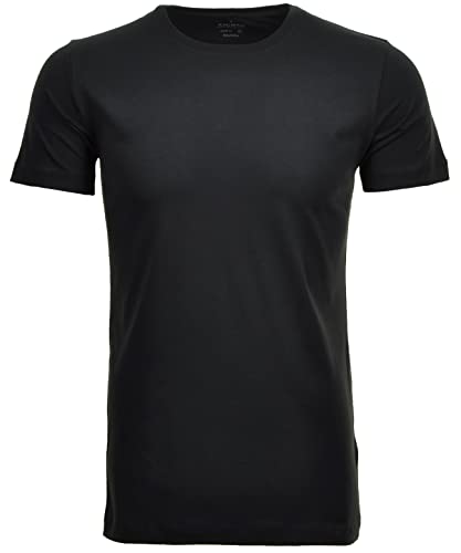 RAGMAN Herren 2 T-Shirt Doppelpack Bodyfit mit Rundhals M, Schwarz-009 von RAGMAN