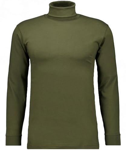 RAGMAN Herren Basic Rollkragenshirt Langarm Dunkelgrün-393, XXL von RAGMAN
