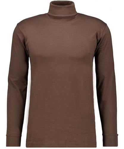 RAGMAN Herren Basic Rollkragenshirt Langarm Mokka-083, 4XL von RAGMAN