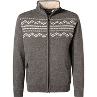 RAGMAN Herren Cardigan grau Wolle gemustert von RAGMAN