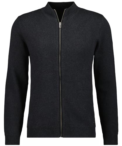 RAGMAN Herren Cardigan mit feiner Struktur, Baumwolle/Kaschmir L, Anthrazit-019 von RAGMAN