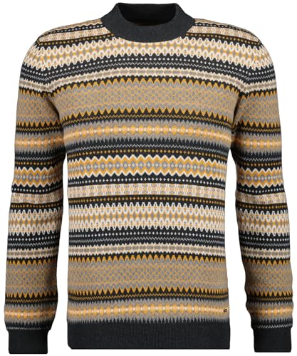 RAGMAN Herren Jacquard-Pullover, Baumwolle/Kaschmir XL, Anthrazit-019 von RAGMAN