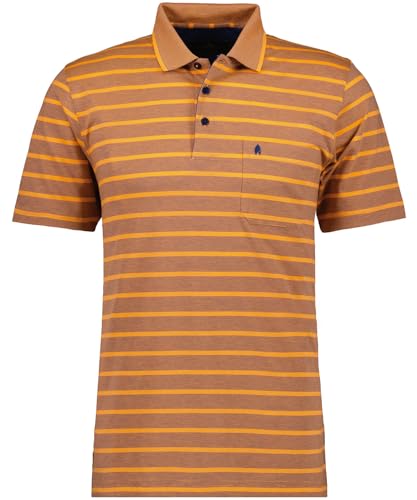 RAGMAN Herren Jersey Softknitpolo gestreift XL, Orange-572 von RAGMAN