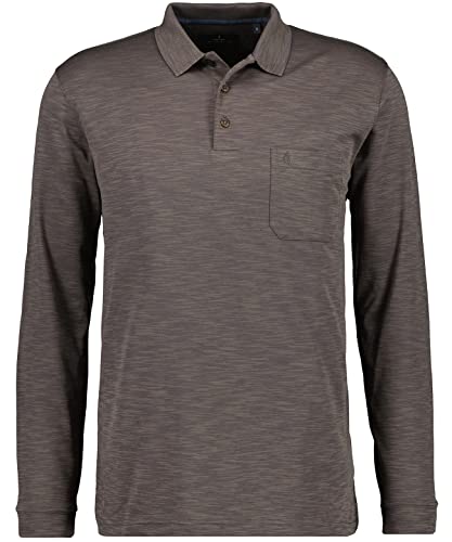 RAGMAN Herren Langarm Poloshirt mit Jaquard-Muster M, Macchiato-870 von RAGMAN