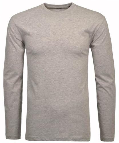 RAGMAN Herren Langarm-Shirt Rundhals Grau-Melange-012, L von RAGMAN