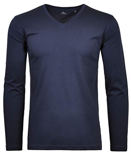 RAGMAN Herren Langarm-Shirt V-Neck L, Dunkelblau-711 von RAGMAN