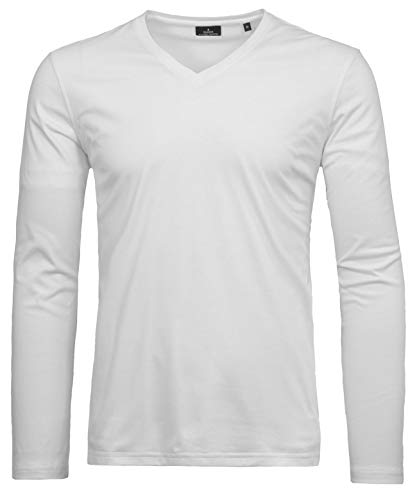 RAGMAN Herren Langarm-Shirt V-Neck L, Weiss-006 von RAGMAN