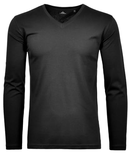RAGMAN Herren Langarm-Shirt V-Neck Schwarz-009, XXL von RAGMAN