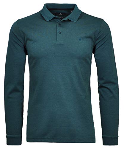 RAGMAN Herren Long & Tall Softknitpolo Langarm Modern Fit 3XT, Dunkelgrün-357 von RAGMAN