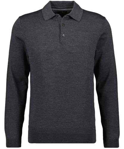 RAGMAN Herren Merino Polo-Pullover M, Asphalt-018 von RAGMAN