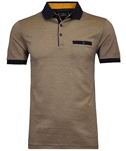 RAGMAN Herren Polo 3-farbig, mercerisiert M, Blau-Gold-751 von RAGMAN