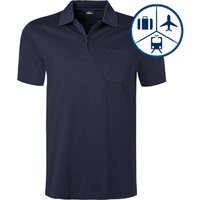 RAGMAN Herren Zip-Polo blau Baumwoll-Jersey von RAGMAN