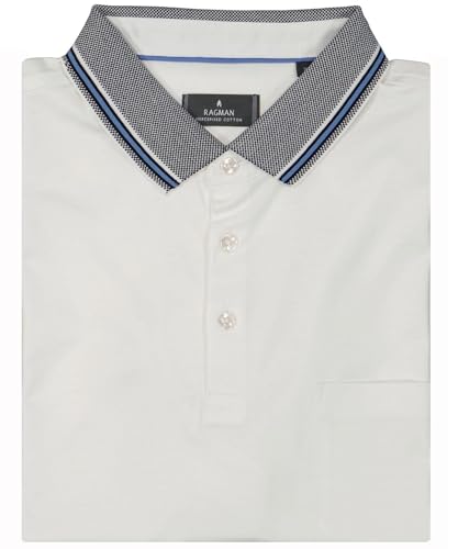 RAGMAN Herren Polo Uni, mercerisierte Baumw. Weiss-006, 4XL RAGMAN Herren Polo Uni, mercerisierte Baumw. Weiss-006, 4XL von RAGMAN