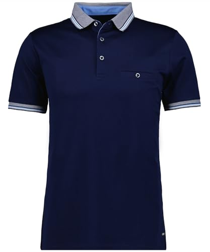 RAGMAN Herren Polo Uni mit Kontrastdetails, mercerisiert 6XL, Marine-070 von RAGMAN