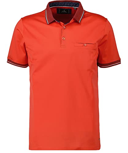 RAGMAN Herren Polo Uni mit Kontrastdetails, mercerisiert XXL, Hellrot-638 von RAGMAN