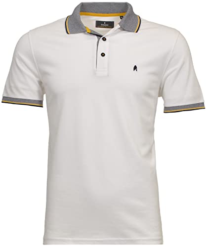 RAGMAN Herren Polo with Striped Collar & cuf 3XL, Weiss-006 von RAGMAN