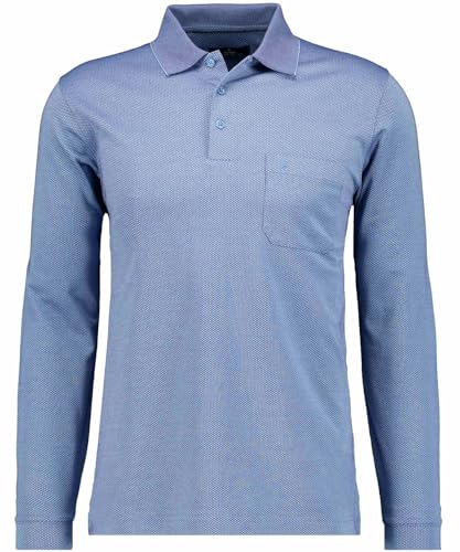RAGMAN Herren Poloshirt Langarm Blau-718, L von RAGMAN