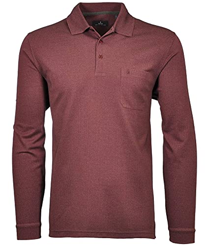 RAGMAN Herren Poloshirt Langarm S, Weinrot-061 von RAGMAN