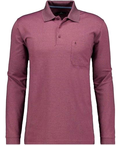 RAGMAN Herren Poloshirt Langarm Weinrot-061, 3XL von RAGMAN