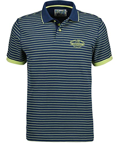 RAGMAN Herren Poloshirt Piqué fein gestreift Nachtblau - L von RAGMAN