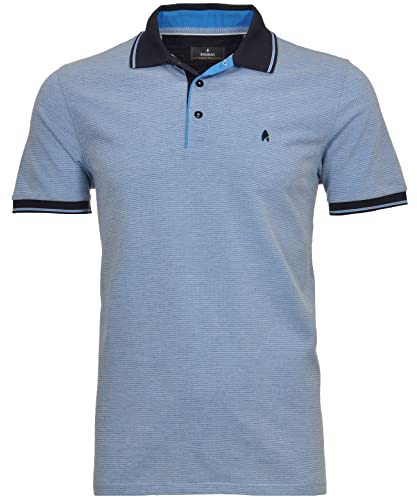 RAGMAN Herren Poloshirt farbig gestreift 3XL, Blaugrau-074 von RAGMAN